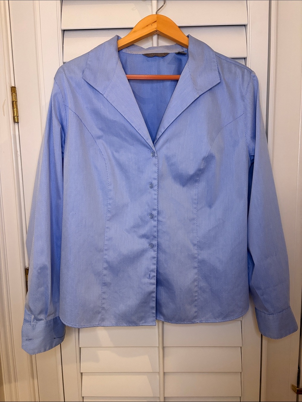 INVESTMENTS Blue Pinstripe Dress Shirt
